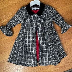 18M Infants Tweed PeaCoat with dress brand new never worn
